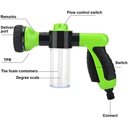 FurFresh Jet Pro - Portable High Pressure Water Gun with Foam Lance